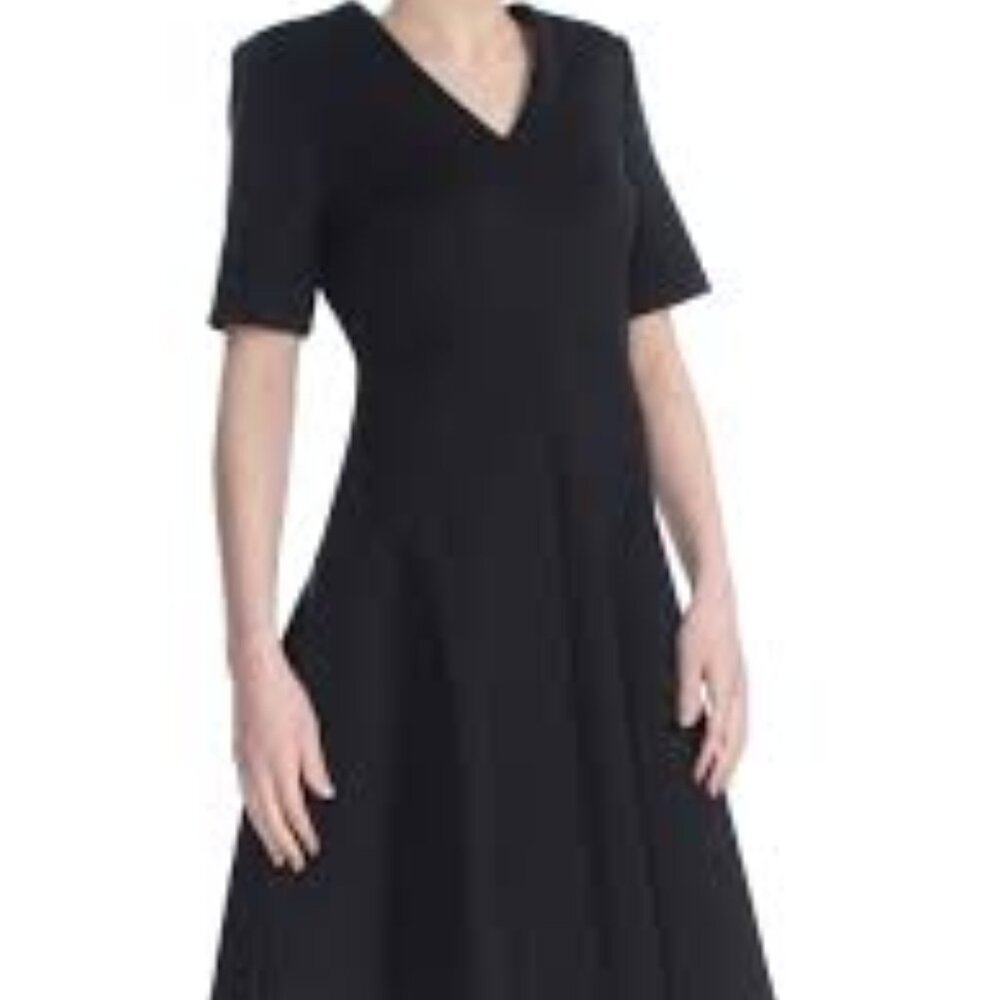 NWT Calvin Klein Scuba Fit and Flare Black Dress